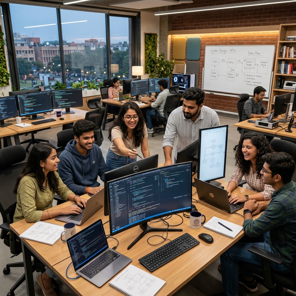 Students collaborating at Global Product School
